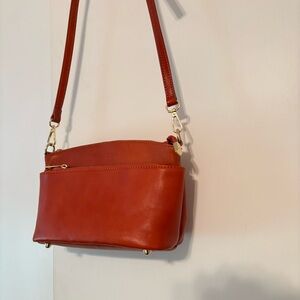 NWOT Divina Firenze Lilia Italian Leather Shoulder Bag in Burnt Orange